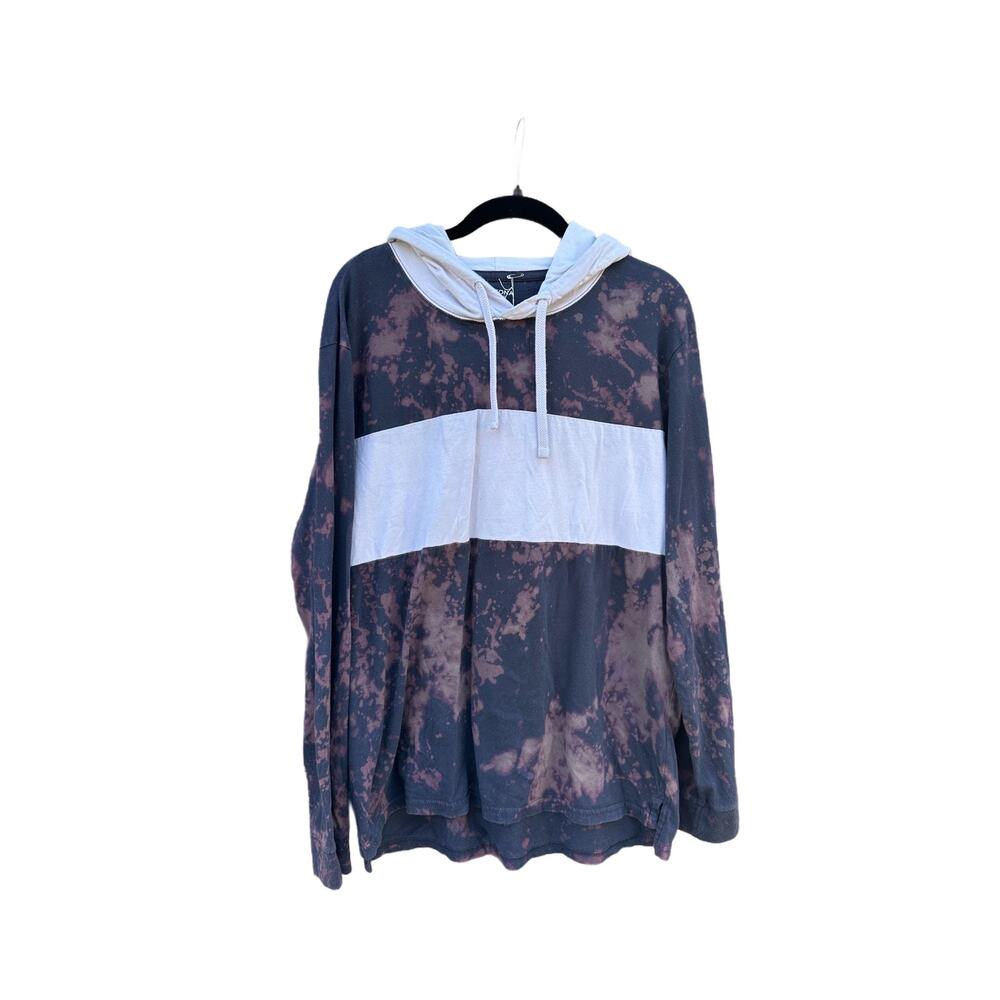 Tie Dye Hooded Long Sleeve Shirt | Splatter - Reverse Dye